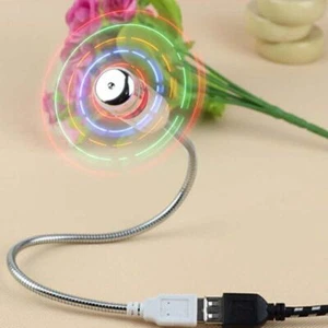 Cool Office Gadget USB LED Flexible Mini Fan Light For Laptop Notebook PC NEW - Photo 1/5