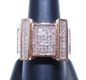 14k Rose Gold Princess Cut Invi Setting 6.00ct White Diamond Beautiful Ring  - Picture 1 of 1