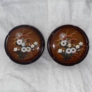 Vintage Westland Co Runde Bemalte Schalen Japan Erhöhte Blumen 7"x3 4 Stck. - Bild 1 von 12