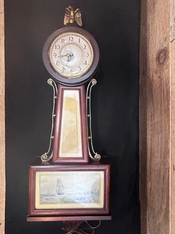 Antique Electric New Haven Banjo Wall Clock Whitney For Repair Cover