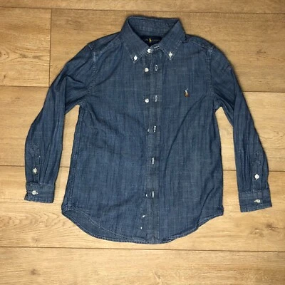 Ralph Lauren Blue Chambray Button Up  Girls Size 6 Long Sleeve School Preppy - Image 1 of 4