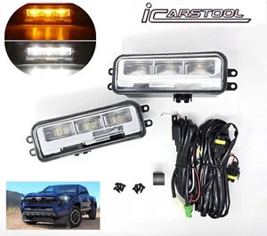 LED Fog Lights Set For 2024-2025 Toyota Tacoma w/ Wire Switch Amber Signal Light - Picture 1 of 16