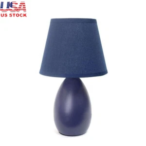 Mini Ceramic Table Lamp Oval Shape Desk Light Bedroom Living Room Waterproof New - Picture 1 of 6