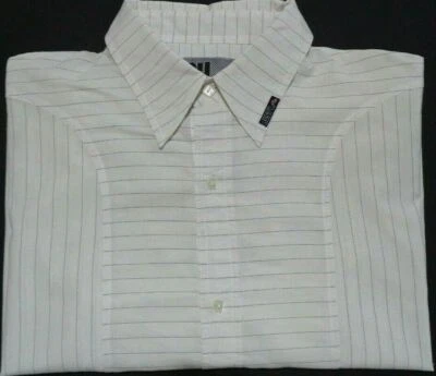 RUSTY MENS SIZE LARGE WHITE PINSTRIPED BUTTON UP LONG SLEEVE SHIRT - Image 1 of 4