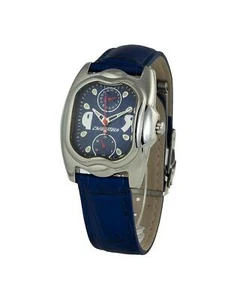 Chronotech Blue Leather Strap Watch CHCT7220M03AC Men Watches - Picture 1 of 2