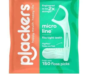 Plackers Micro Line Dental Floss Picks, Fold-Fresh Mint Flavor- 150 Coun - Picture 1 of 4