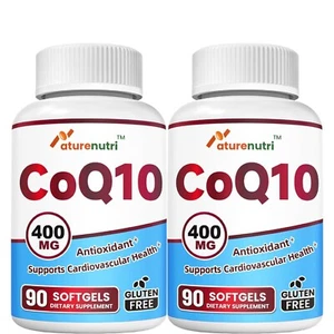 2 Packs - CoQ10 400mg Antioxidant Softgels – Cardiovascular Support - Picture 1 of 5