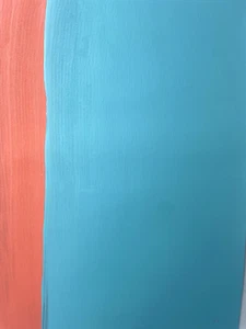 Gunther Forg Original Painting German Abstract Art Turquoise Orange Signed D91 - Picture 1 of 5