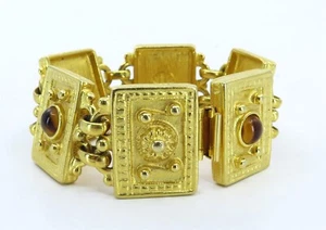 Vintage Ben-Amun goldfarbenes Gliederarmband 6,75 Zoll - Bild 1 von 9