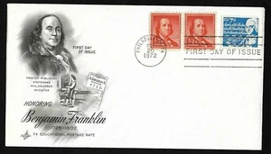 #1393D  7c Benjamin Franklin - ArtCraft FDC + #1030 (2) - Picture 1 of 2