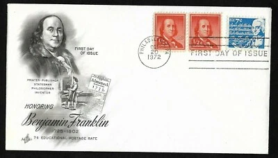 #1393D  7c Benjamin Franklin - ArtCraft FDC + #1030 (2) - Image 1 of 2