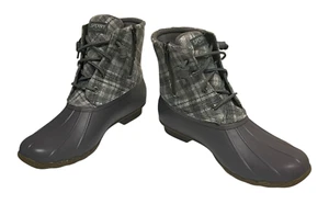 Sperry Saltwater Wool Plaid Duck Winter Boots Waterproof Snow STS87766 Size 12 - Picture 1 of 7