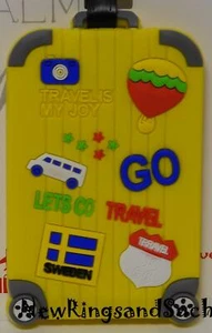 Luggage Tag Silicone Easy to Find Bright Colorful Fun Balloon Yellow - Picture 1 of 4