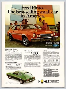 Vintage 1977 Ford Pinto 3 Door Runabout Print Ad - Picture 1 of 1