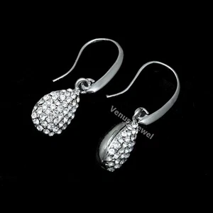 Dangle Pear Teardrop Crystal Rhinestone Earring VE506 - Picture 1 of 2