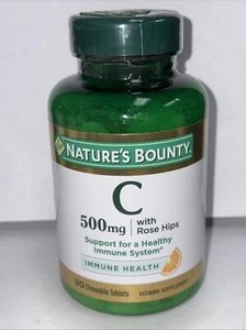 Nature’s Bounty Vitamin C 500 Mg With Rose Hips - 90 Chewable Tablets - Picture 1 of 3