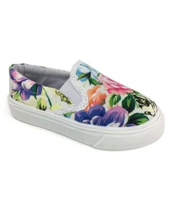 Ositos Toddler Girls Floral Slip-On White Sneakers - Toddler Size 4 - Picture 1 of 1