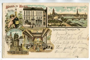 Litho AK Frankfurt am Main,Hotel du Nord,Saal-Ansicht,Denkmal 1899 - Picture 1 of 2