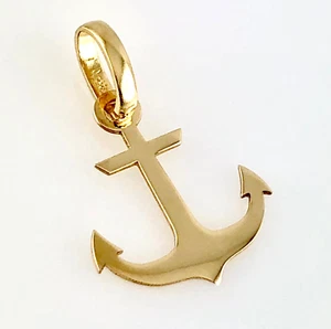 GOLD ANHÄNGER 18 kt ANKER MARINE GELB CHARMS ANHÄNGER KETTE HERREN DAMEN - Bild 1 von 4