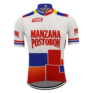 Maglia ciclismo retro team Manzana postobone ciclismo manica corta maglie - Foto 1 di 4