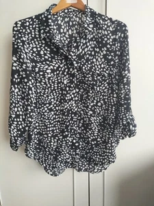 Hemdbluse Größe 12 schwarz & creme - Bild 1 von 4