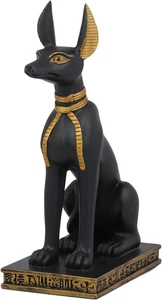 Ebros altägyptische sitzende Anubis in Schakal Hund Form Statue 9,25" groß Anpu - Bild 1 von 12