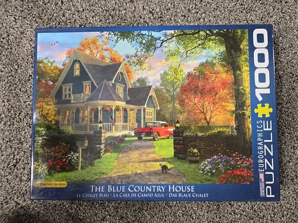 EuroGraphics The Blue Country House by Dominic Davison 1000-Piece Puzzle - Image 1 of 1