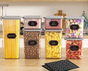 Airtight Food Storage Containers With Lids 7pcs Organization Canisters Kitche... - Picture 1 of 8