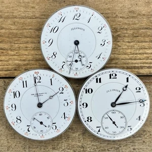 16s Illinois Pocket Watch Movements - Grade 304, 305 - 17 Jewels - Picture 1 of 2