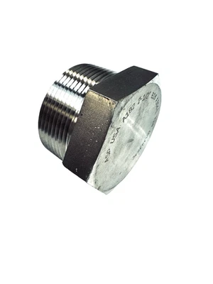 ASP USA 3000# 2-1/2" Threaded (NPT) Hex Head Plug 304 Stainless Steel A182 B16 - Image 1 of 3