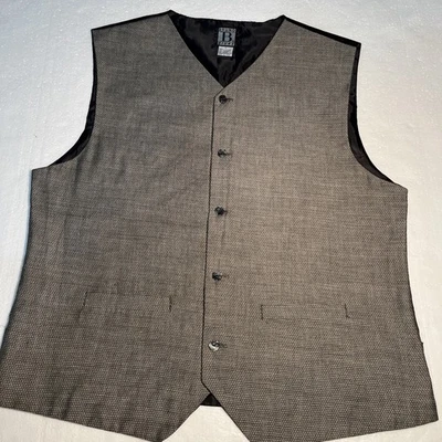 Bruno Blues Gray And Black Tweed 5 Button Vest 2 Pocket Large - Image 1 of 4