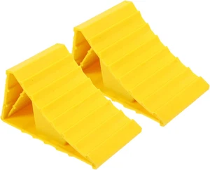 SOLUSTRE 2Pcs Car Block Camper Wheel Chock Leveling Blocks Ramp Rv Wheel Choc... - Picture 1 of 12