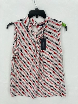 Blusa sin mangas Tommy Hilfiger para mujer XL roja azul marino blanca geométrica top golf Foto 1 de 4