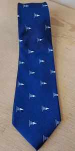 Corbata de sarga azul 100 % seda estampado bandera yate náutico Lauren Ralph Lauren para hombre - Imagen 1 de 12