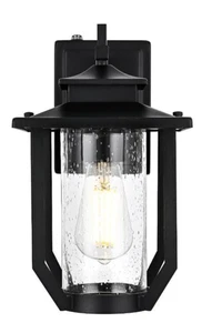 Outdoor Wall Sconce Light Fixture Seedy Glass Shade Exterior Porch Walkway 12.5" - Bild 1 von 10