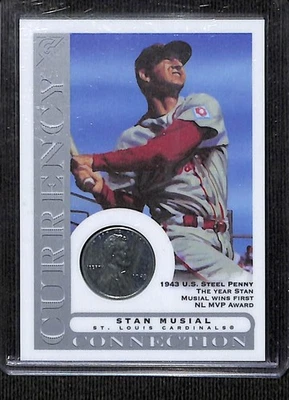 2003 Topps Gallery HOF Currency Connection Stan Musial CCSMB 1943 US Steel Penny - Image 1 of 2