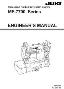 JUKI MF 7700 SERIES COVERSTITCH MACHINE ENGINEERS MANUAL REPRINTED COMB BOUND - Picture 1 of 2