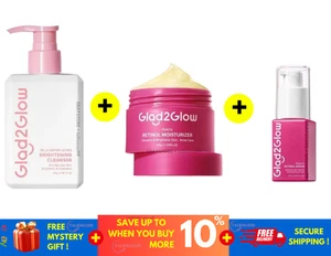 Glad2Glow Juego de Cuidado de la Piel 3 en 1 Limpiador + Hidratante + Suero Lavado de Facios Set Antienvejecimiento - Imagen 1 de 13
