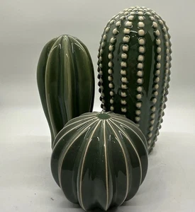 IKEA Cactus Juego de 3 Mesa Cerámica Decoración Verde Suroeste Suculentas Sin Caja - Imagen 1 de 14