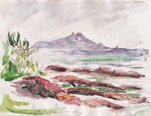 IMPRESSIONIST SEASHORE Watercolour Painting JOHN THIRTLE FRSA c1930 - Picture 1 of 1