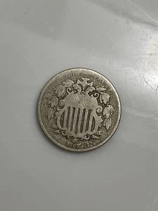 1867 Shield Nickel - With rays - Picture 1 of 2