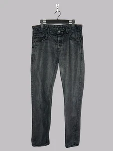 Friday E500 uomo Selvedge abbigliamento da lavoro canapa lino nero denim lavato jeans grezzo uomo - Foto 1 di 24