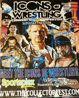 JAKE ROBERTS, JEFF JARRETT, X-PAC + póster firmado, wwe, wcw, aew Foto 1 de 2