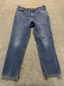 Duluth Trading Jeans Mens 36x32 Blue Denim Flex Fire Hose Relaxed Fit Work Wear - Picture 1 of 11