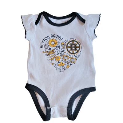 Boston Bruins Bebé Niña 0-3 Meses NHL Licencia Oficial Logo Corazón Body #4307 Foto 1 de 4