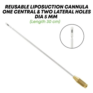 Liposuction Cannulas One Central & Two Lateral Holes Dia 5mm 30cm Cosmetic Tools - Picture 1 of 2