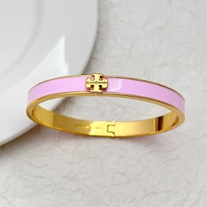 New Tory Lady Bracelet pink Color Double T Logo Bangle inner diameter 6*5.4cm - Picture 1 of 2