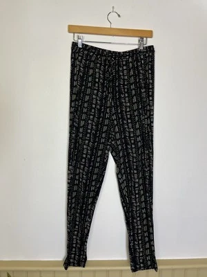 BCBGeneration Womens S Black 90s Y2K Geometric Abstract Pants Funky Retro Disco - Image 1 of 4