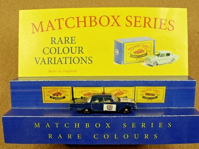 OLD VINTAGE LESNEY MATCHBOX # 55 FORD FAIRLANE POLICE CAR DARK BLUE - Image 1 of 4