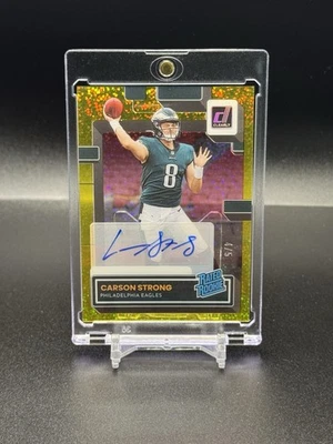 2022 Panini Donruss Clearly Carson Strong #61 Rated Rookie Gold Auto /5 - Image 1 of 2